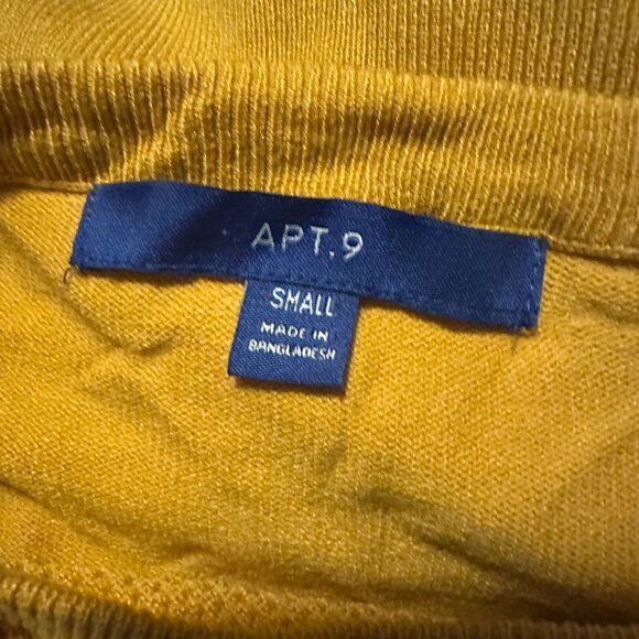 Apt 9 mustard yellow size Small crew neck sweater - Picture 3 of 7